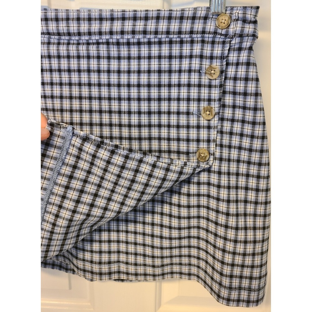 Hollister‎ Ultra High Rise Advanced Stretch Skirt Junitior Sz M  Blue Plaid Prep